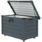 78 Gallon Garden Storage Box, Waterproof Outdoor Storage Container with Wheels and Handles, Dark Grey