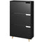 HOMCOM Slim Shoe Storage Cabinet 3 Flip Drawers Adjustable Shelves for 18-24 Pairs Black
