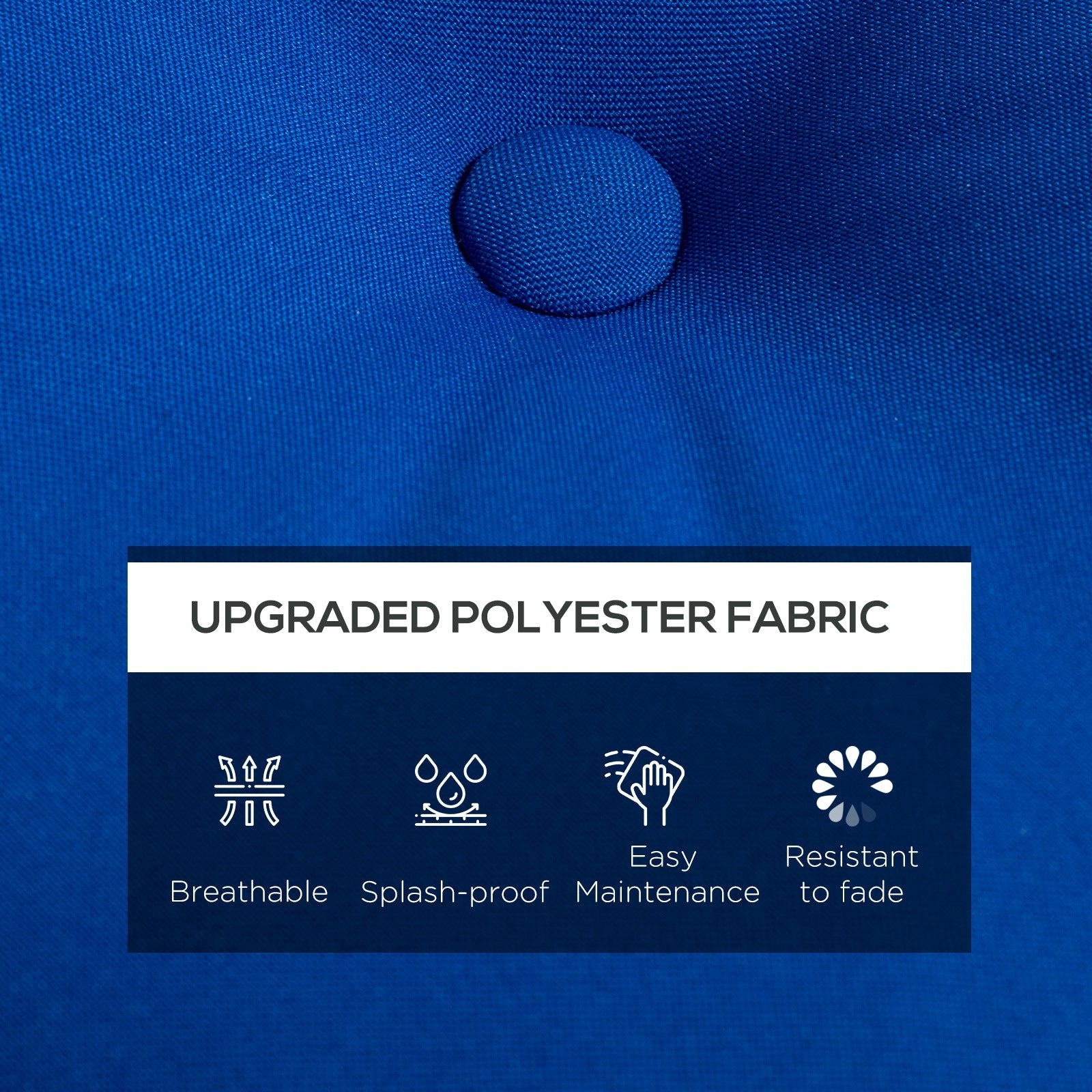 Outsunny 2-Piece Outdoor Patio Chair Cushions Set Replacement with Button Tufted Navy Blue 