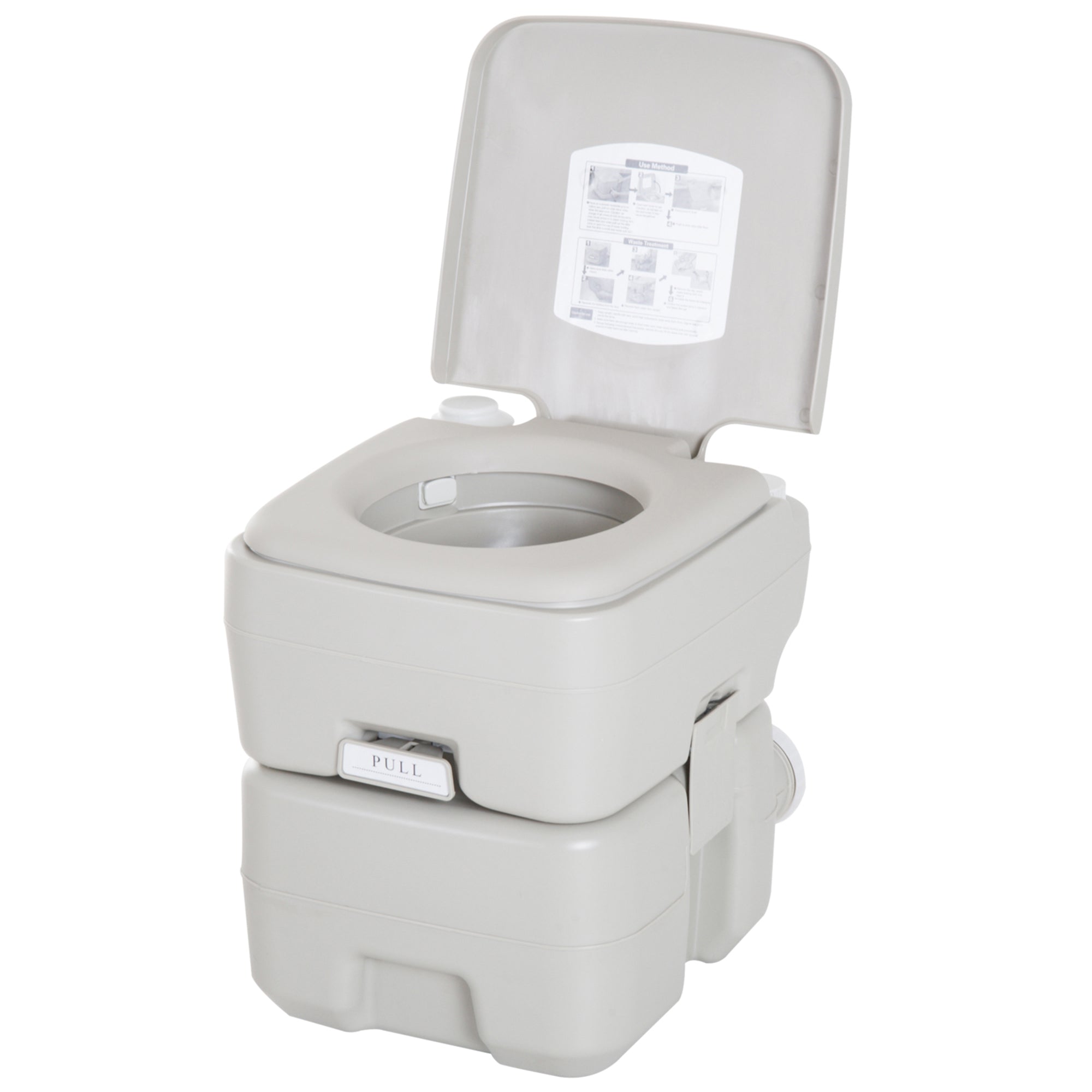 kleankin Outdoor Portable Travel Toilet Detachable Flushable Tank Easy to Use 3 Way Pistol for Camping Hiking Boating Roadtripping 