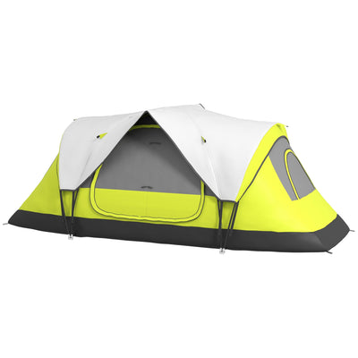 Outsunny Camping Tent for 6-8 Man with 2000mm Waterproof Rainfly and Carry Bag for Fishing Hiking Festival, Green 