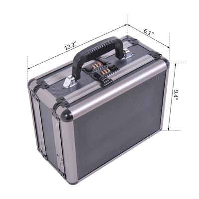 HOMCOM Secure Firearm Vault: Double-Locking Gun Cabinet Safe Storage Box with Code Protector Case, Black Finish 