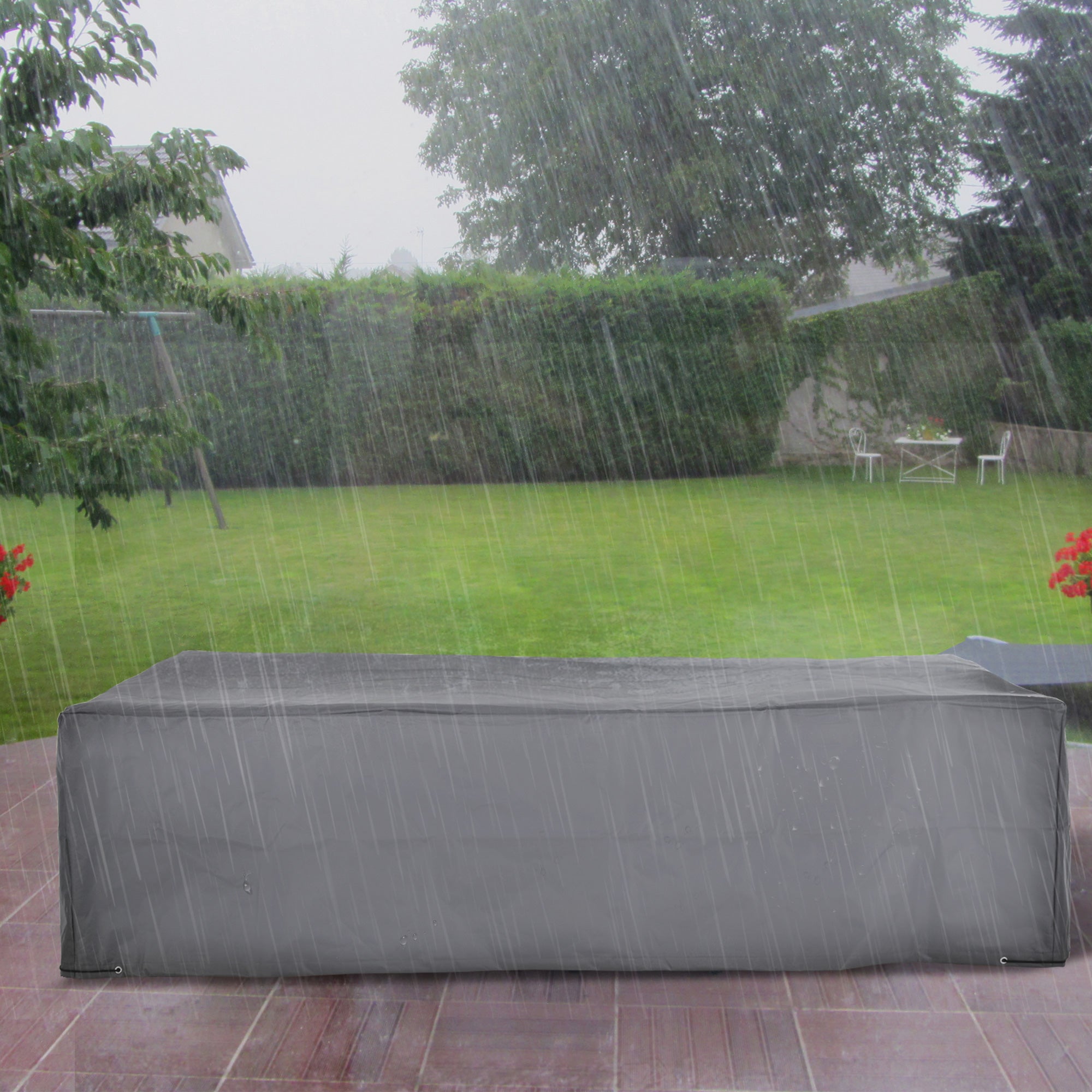 Outsunny 97" x 65" x 26" Weatherproof Outdoor Sectional Patio Furniture Cover w/ Ultimate Protection Grey 