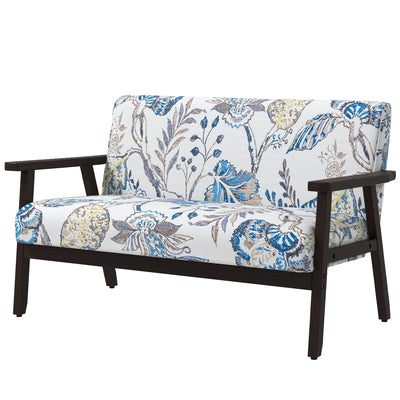 HOMCOM Compact Loveseat Sofa Couch Linen Fabric Double Seat Sofa with Rubber Wood Frame Multicolour 