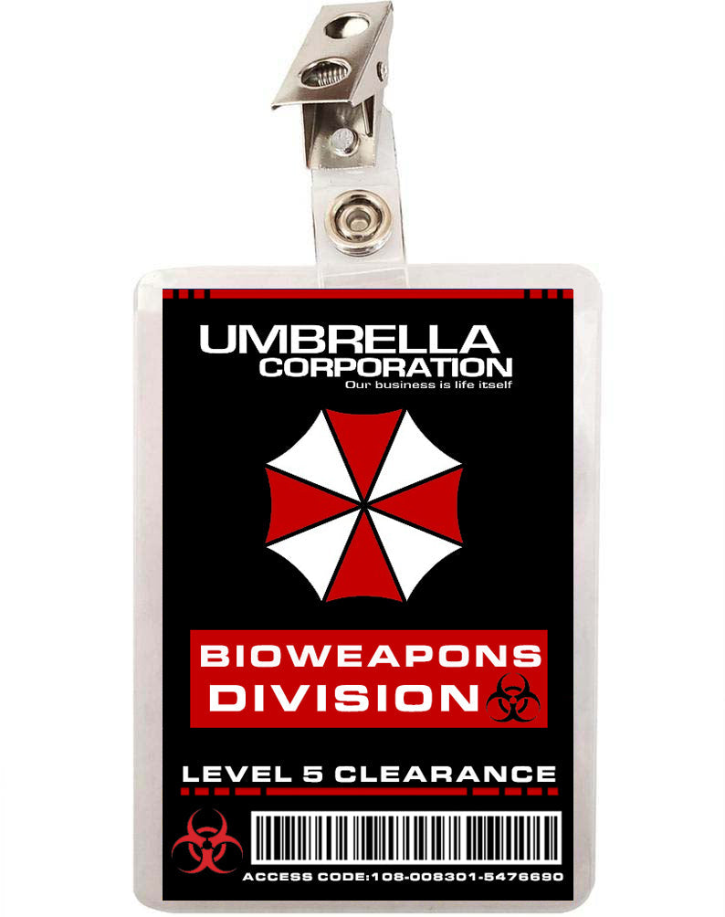 Resident Evil Umbrella Corporation Bioweapons Division ID Badge 