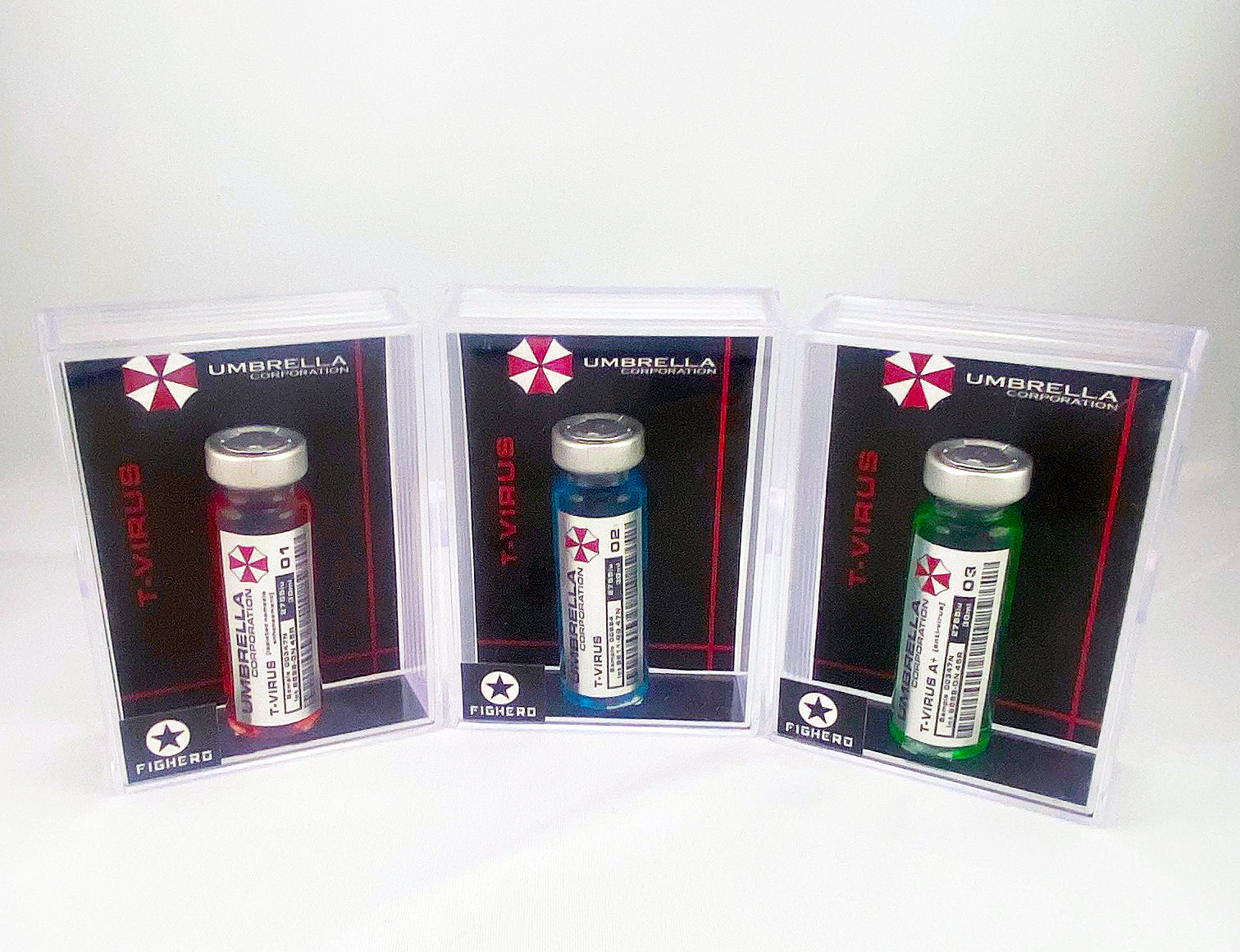 Umbrella Corporation T-Virus 01 Serum Vial Bottle with Display Collectable Box 