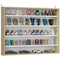 5-Tier Display Cabinet, Shot Glass Display Case, Glass Curio Cabinet with 2 Glass Doors and 4 Adjustable Shelves, Oak