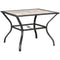 Outsunny Square Patio Table for 4 with Umbrella Hole, Φ1.5
