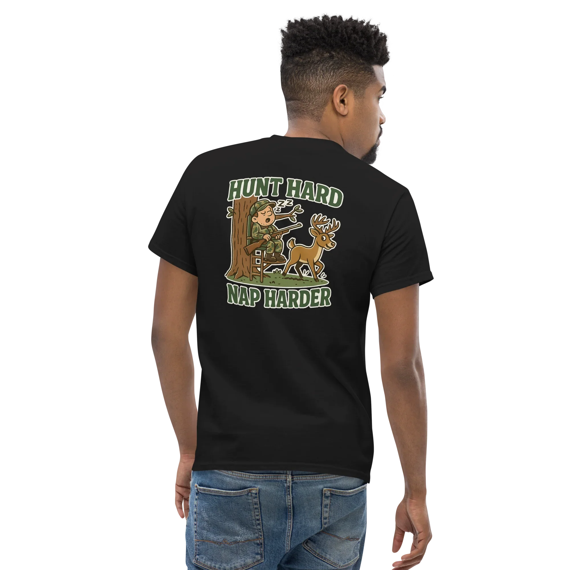 Hunter Humor Hunt Hard Nap Harder T-Shirt 