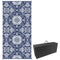 Outsunny 9' x 18' Portable Outdoor Rug Reversible Waterproof Mat with Carry Bag for RV Backyard Deck Blue White Flower