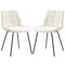 HOMCOM 2 Pieces Dining Chairs, Set of 2 Upholstered Kitchen Chairs with Padded Seat and Steel Legs for Living Room Cream White