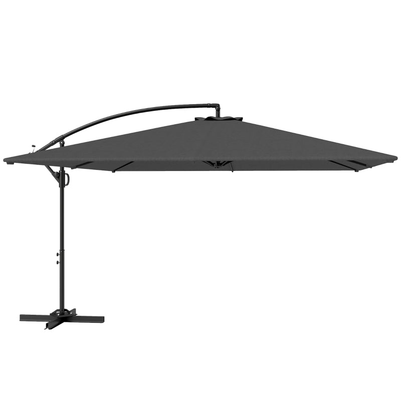 Rectangular Cantilever Parasol 111" x 150.4", Outdoor Garden Umbrella with Adjustable Tilt, UV Protection UPF50+, Grey