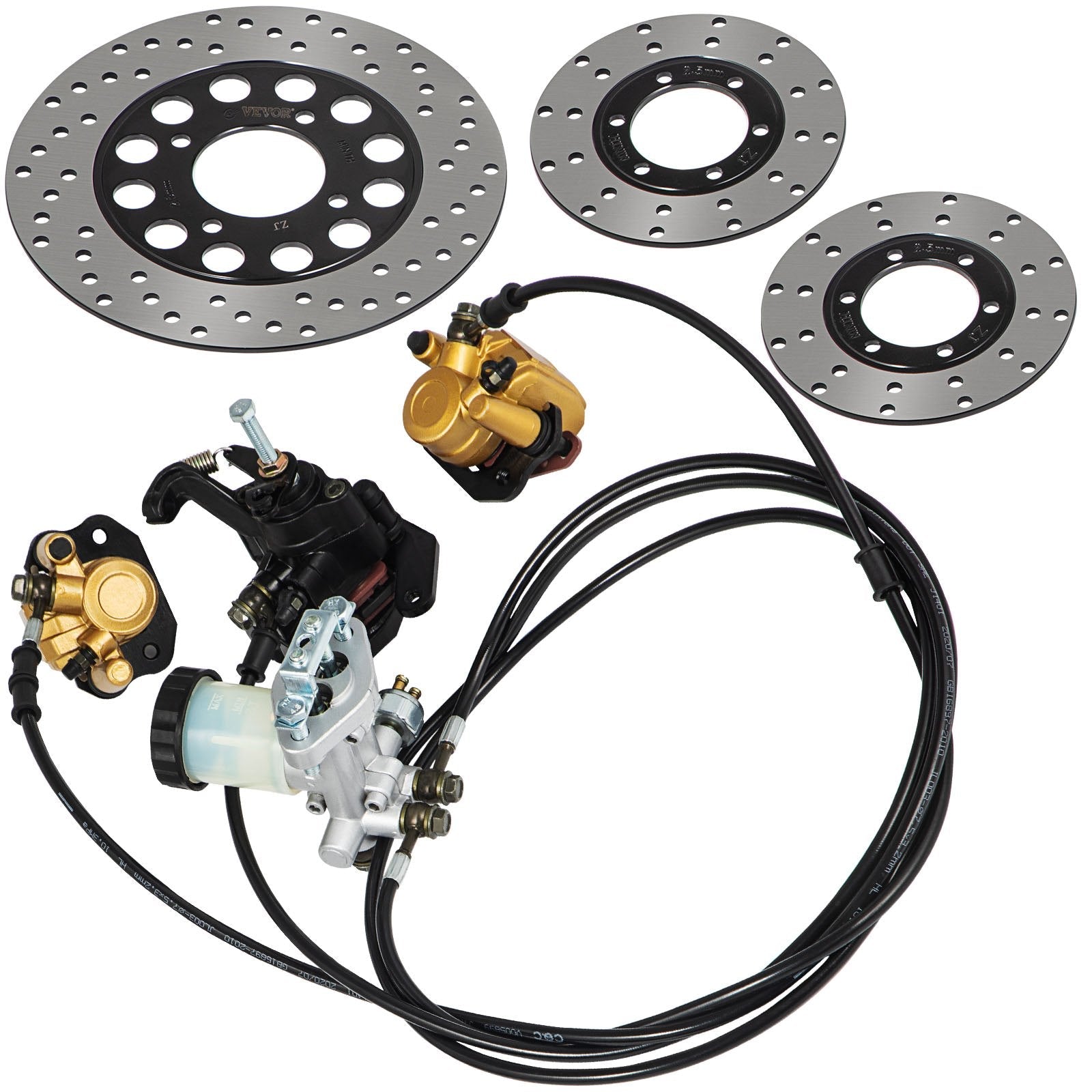 VEVOR GO-Kart Brake Master Cylinder Kit for 150cc Go Kart Hydraulic Brake Kit Universal Go Karts Brake Kit Kandi Complete Including Master Cylinder, Hose, Caliper 