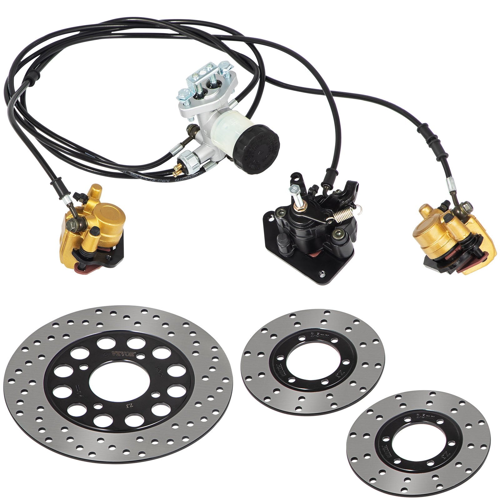 VEVOR GO-Kart Brake Master Cylinder Kit for 150cc Go Kart Hydraulic Brake Kit Universal Go Karts Brake Kit Kandi Complete Including Master Cylinder, Hose, Caliper 