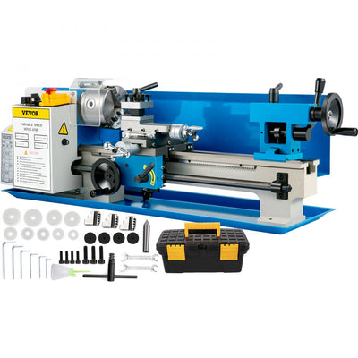 VEVOR Metal Lathe 7" x 14 ",Mini Metal Lathe 0-2500 RPM Variable Speed,Mini Lathe with 4\" 3-jaw Chuck,Bench Top Metal Lathe, Benchtop Lathe, for Various Types of Metal Turning 