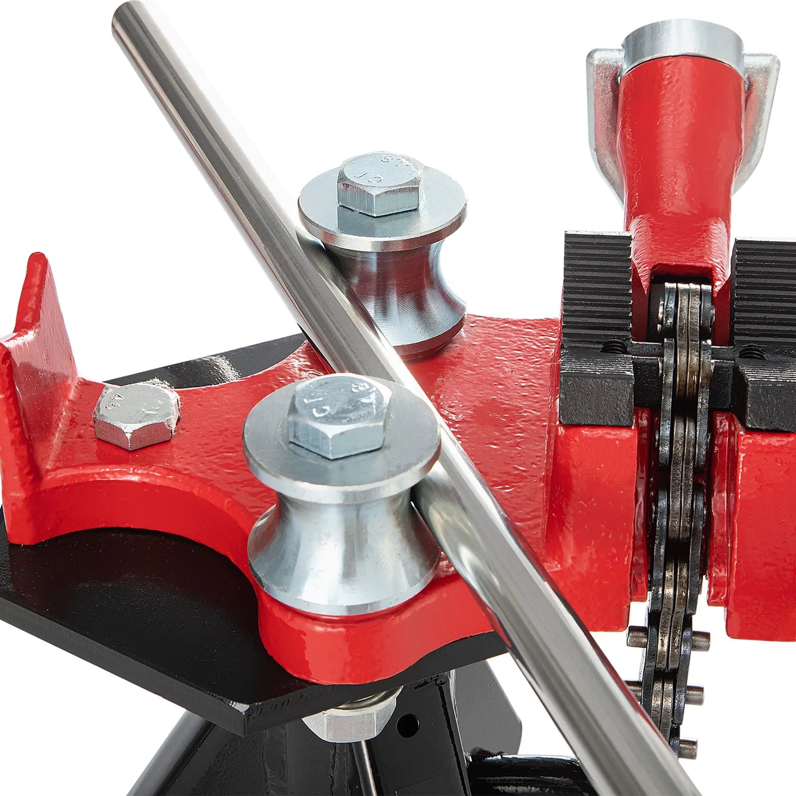 VEVOR Tripod Pipe Chain Vise, 1/8"-5" Pipe Capacity with Portable Folding Steel Legs, 36.4 inch Length Chain Vise Stand, for Fixing and Bending Large Pipes in Workshop, Home and Factory