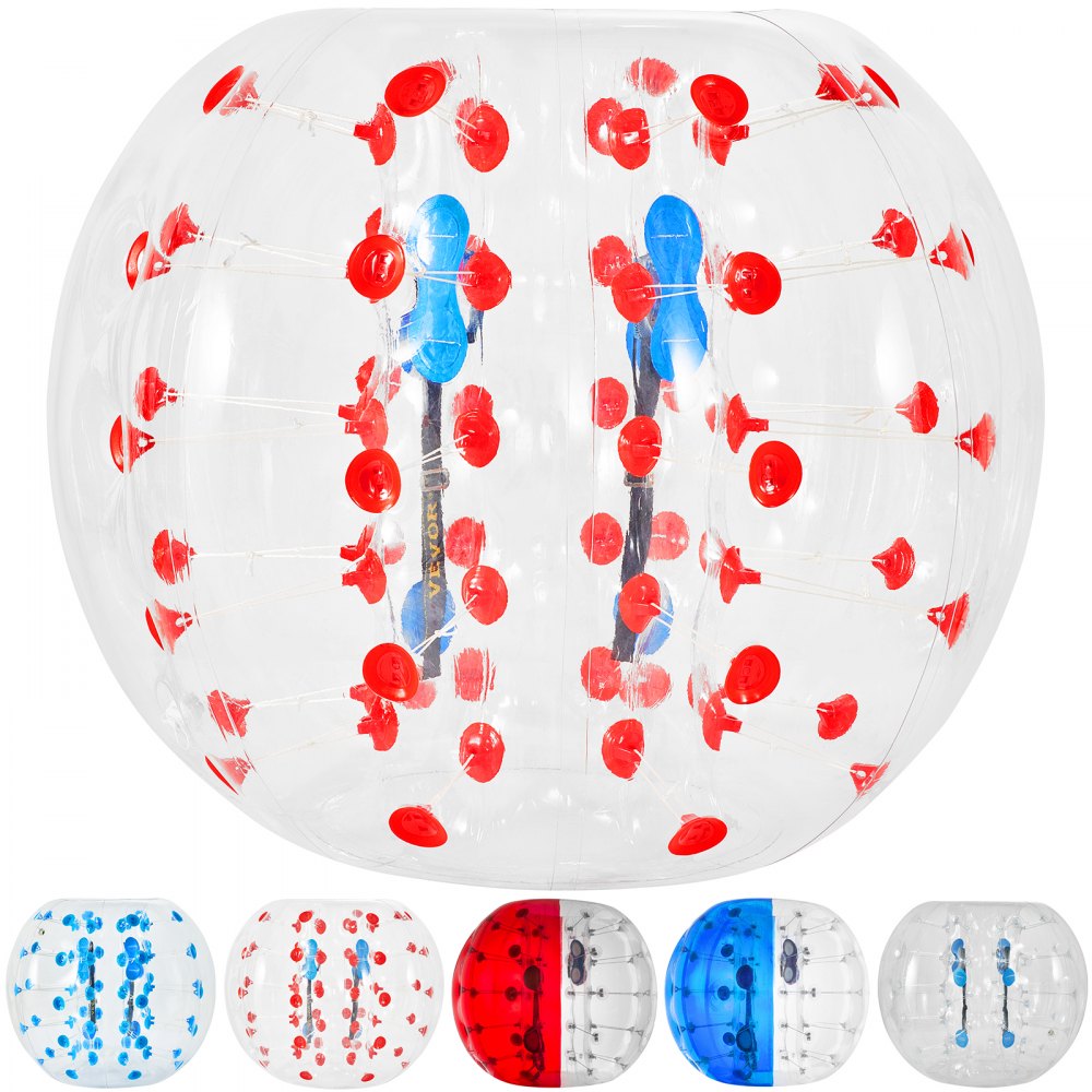 VEVOR Inflatable Bumper Ball 4 FT / 1.2M Diameter, Bubble Soccer Ball, Blow It Up in 5 Min, Inflatable Zorb Ball for Adults or Children (4 FT, Red Dot) 