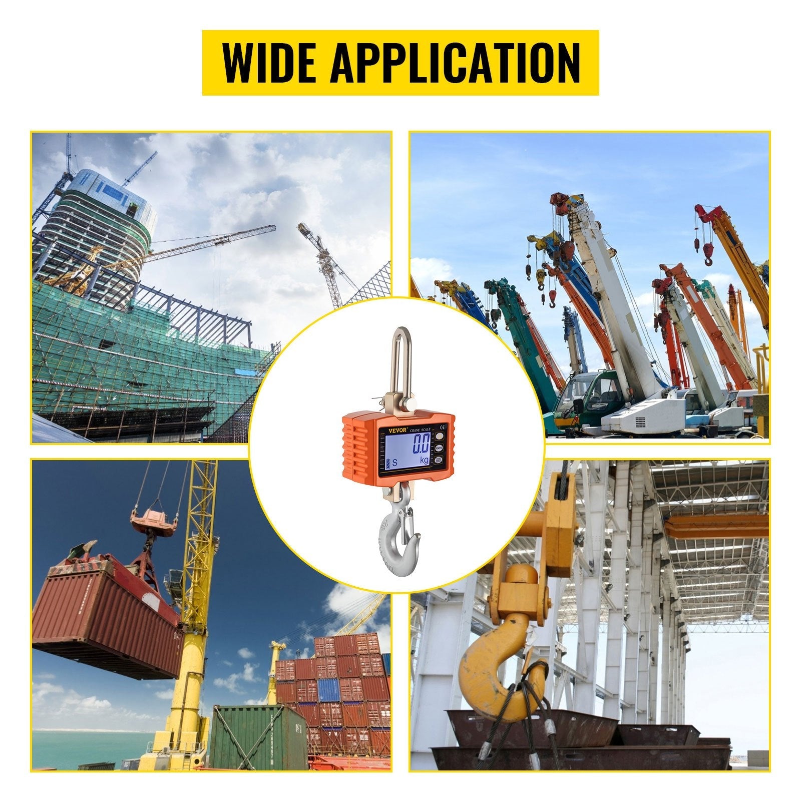 1000KG 2200LBS Aluminum Digital Crane Scale heavy Duty Hanging Scale 