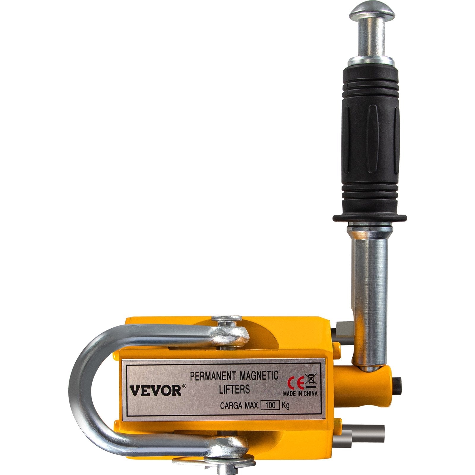 VEVOR Magnetic Lifter, 220lbs Pulling Capacity Steel Lifting Magnet, 100KG Permanent Lift Hoist Shop Crane with Handle, Heavy Duty Metal Lifting Magnet for Material Lifting Equipment 