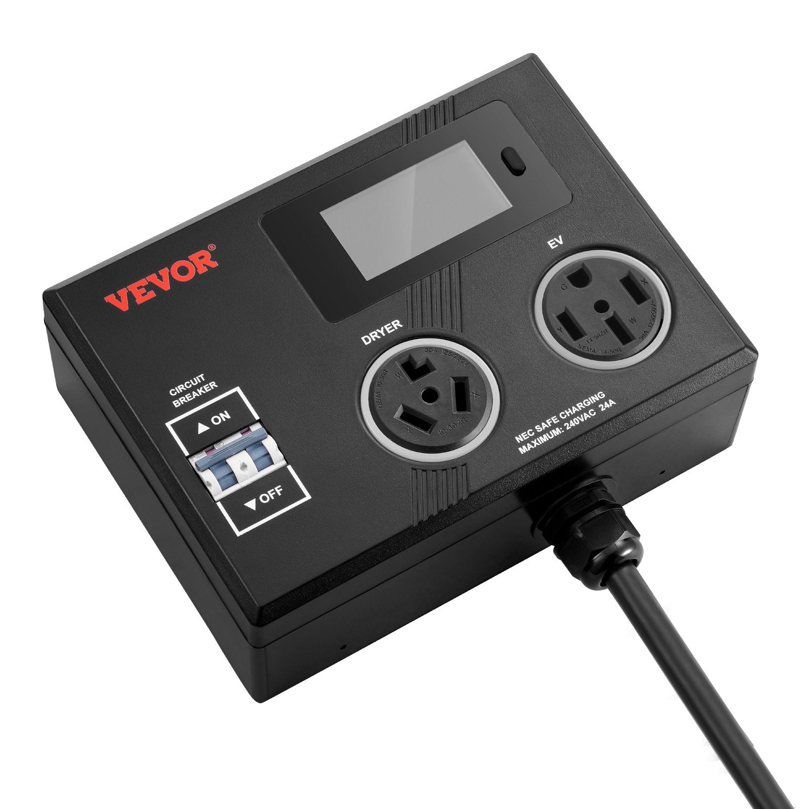VEVOR NEMA Splitter for Dryer and EV NEMA 10-30P 10-30R/14-50R 3.4'' LCD Screen 