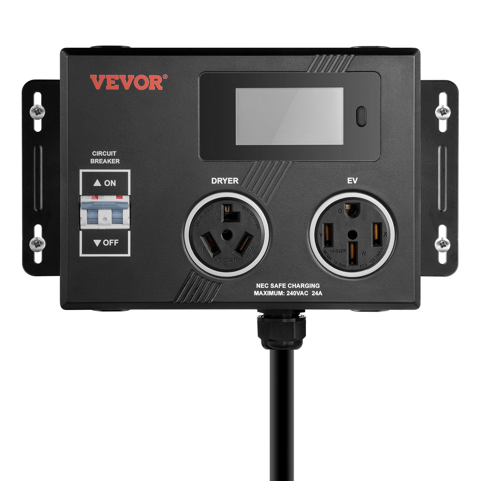 VEVOR NEMA Splitter for Dryer and EV NEMA 10-30P 10-30R/14-50R 3.4'' LCD Screen 