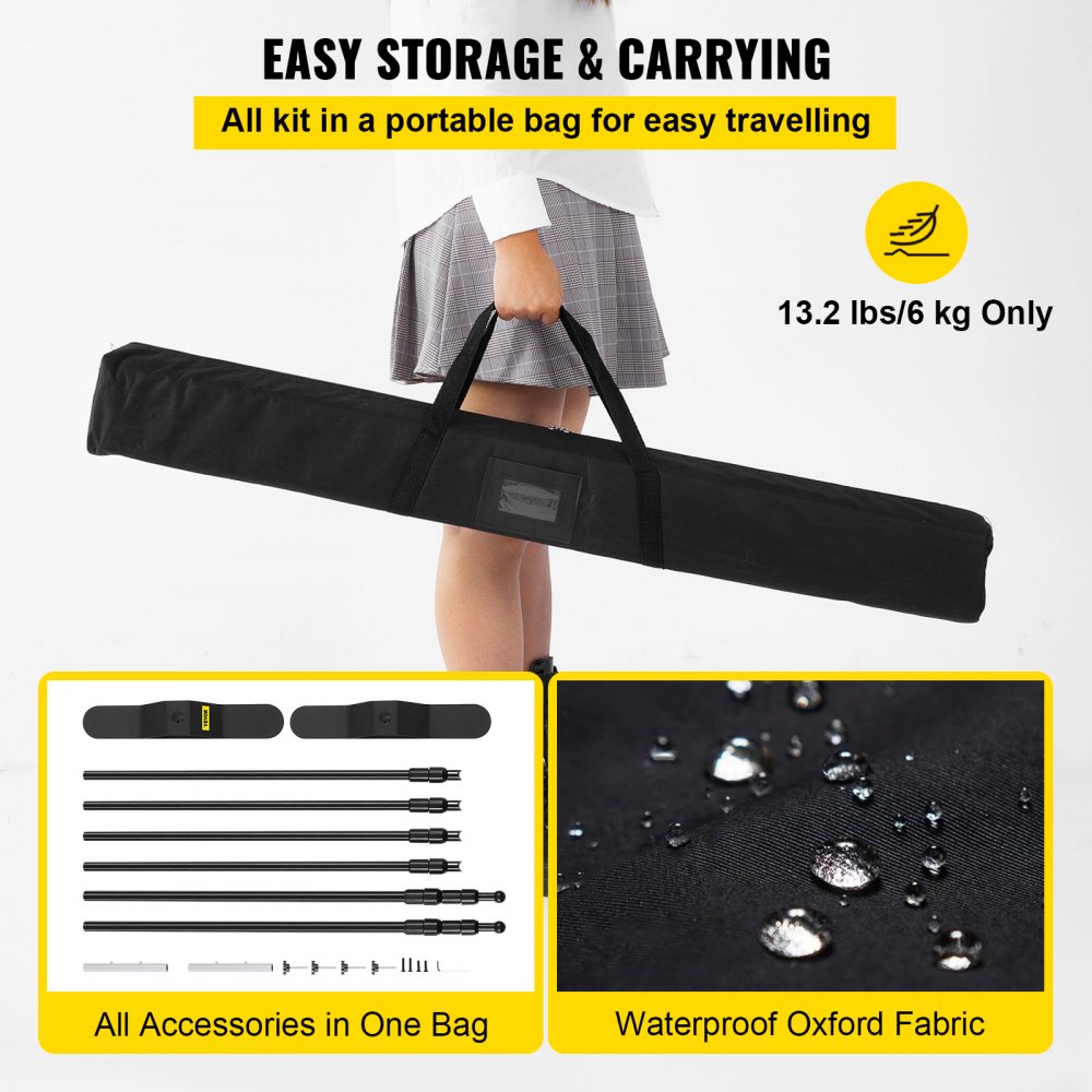VEVOR 10 x 8 Ft Backdrop Banner Stand Adjustable Height and Width Newest Step and Repeat for Trade Show Wall Exhibitor Photo Booth Background 