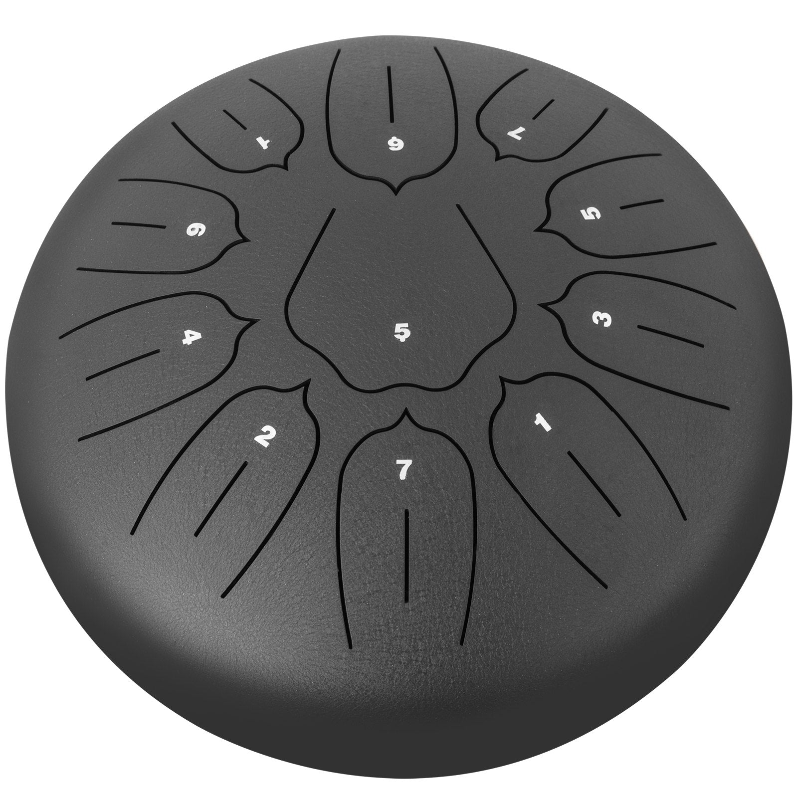 VEVOR Steel Tongue Drum 11 Notes 10 Inches Dia Tongue Drum Black Handpan Drum Notes Percussion Instrument Steel Drums Instruments with Bag, Book, Mallets, Mallet Bracket 