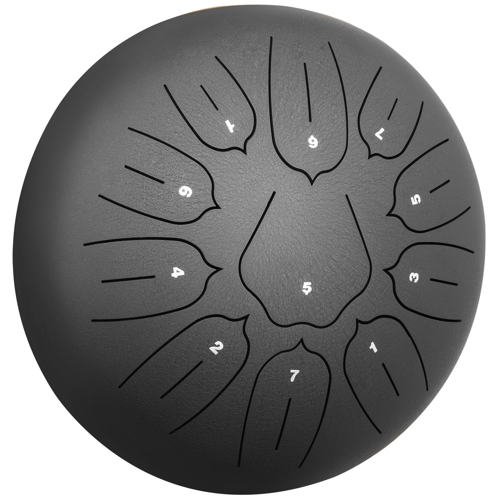 VEVOR Steel Tongue Drum 11 Notes 10 Inches Dia Tongue Drum Black Handpan Drum Notes Percussion Instrument Steel Drums Instruments with Bag, Book, Mallets, Mallet Bracket 