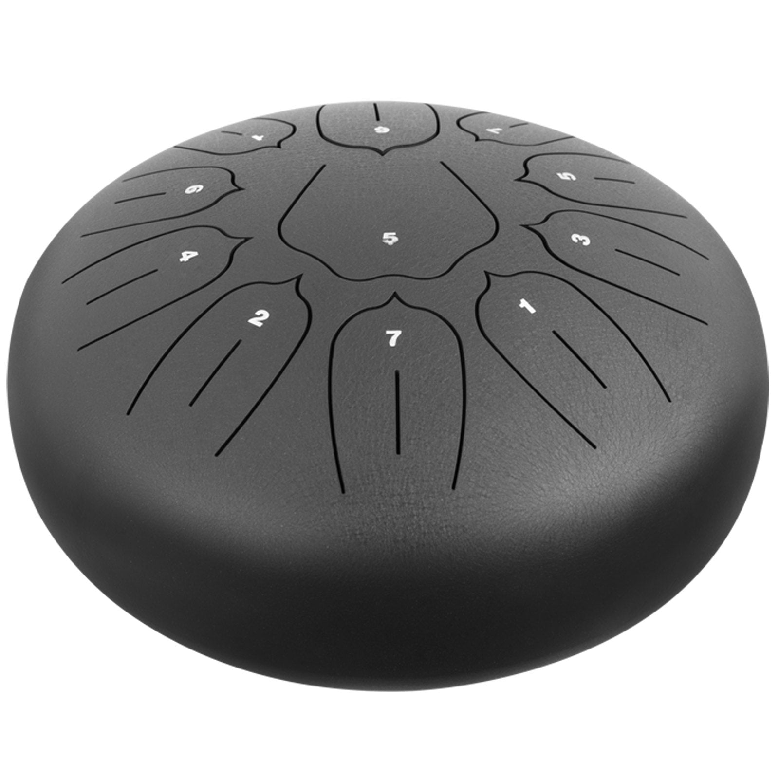 VEVOR Steel Tongue Drum 11 Notes 10 Inches Dia Tongue Drum Black Handpan Drum Notes Percussion Instrument Steel Drums Instruments with Bag, Book, Mallets, Mallet Bracket 