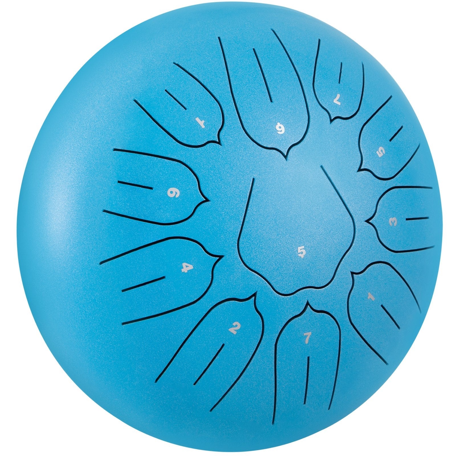 VEVOR Steel Tongue Drum 11 Notes 10 Inches Dia Tongue Drum Sky Blue Handpan Drum Notes Percussion Instrument Steel Drums Instruments with Bag, Book, Mallets, Mallet Bracket 