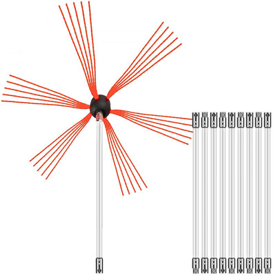 VEVOR Chimney Sweep Kit 33FT, Chimney Cleaning Tool Kits with 10 Nylon Flexible Rods, Chimney Brush 394 Inch for Sweeping Fireplace 