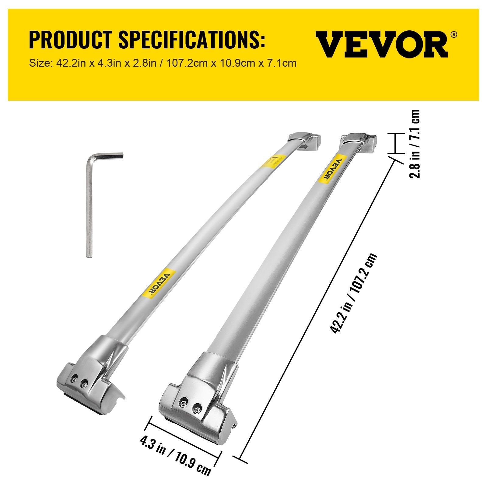 VEVOR Roof Rack Rail Cross Bar Fit for Jeep Grand Cherokee 2011-2018 Silver Set Carrier Baggage 165LBS Top Luggage Pair Durable Storage Cross Bar Roof Rails Stainless Steel 