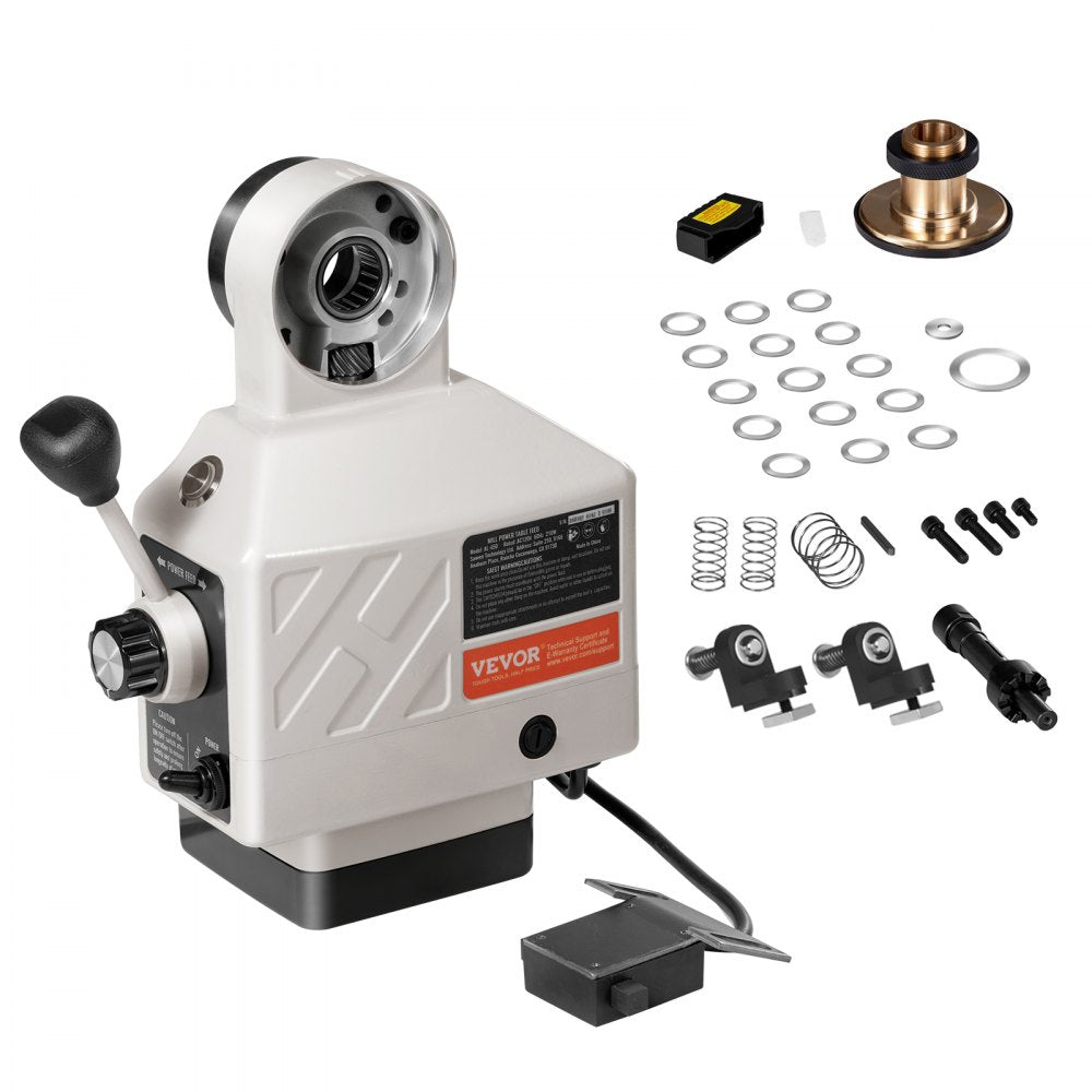 VEVOR Z-Axis Power Feed for Milling Machine, 450 in-lb Torque, 0-200RPM Adjustable Rotate Speed 120V Power Table Feed Mill Feeder, for Bridgeport Some Knee Type Mills with a 5/8" End Shaft Diameter 