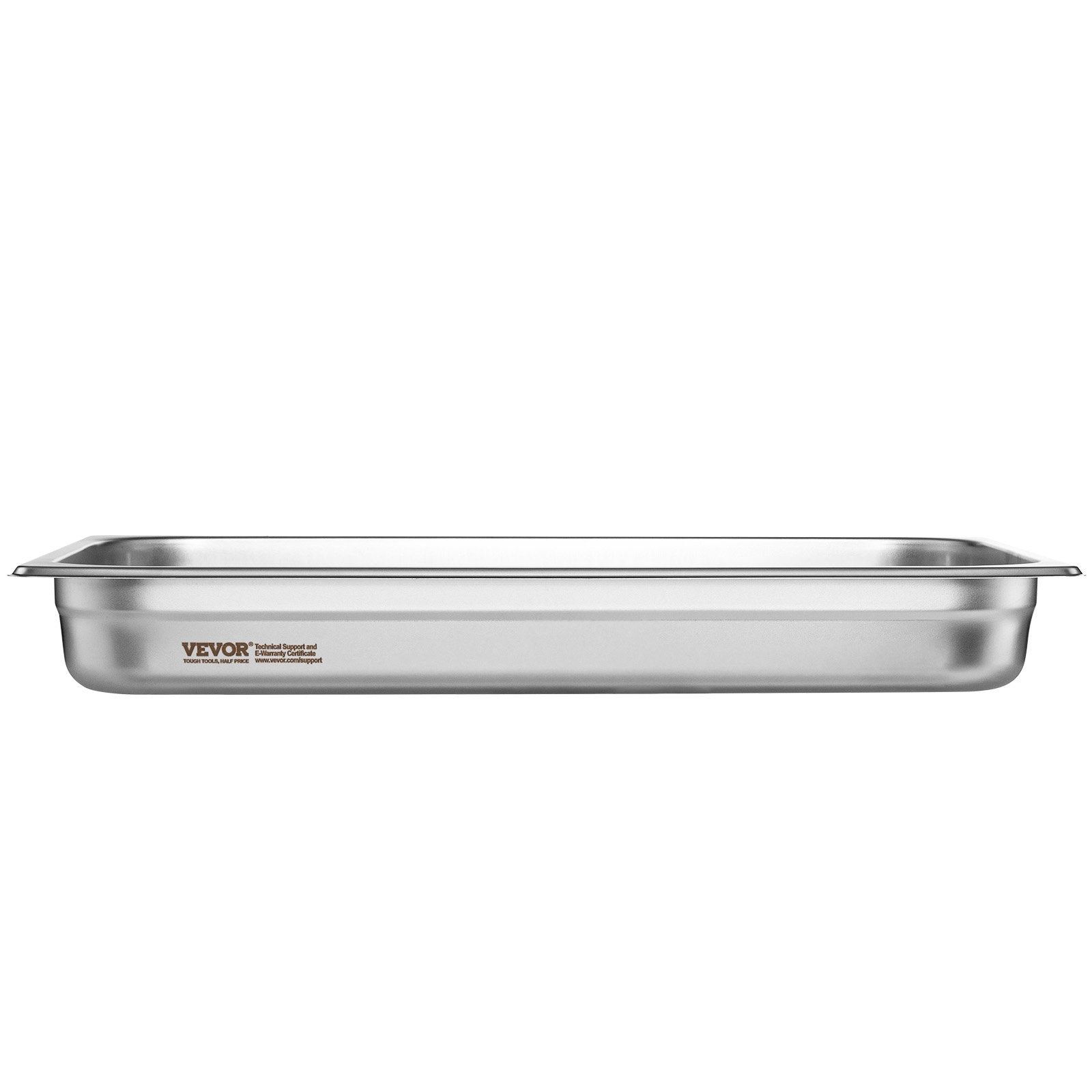 VEVOR 6 Pack Hotel Pans, Full Size Anti-Jam Steam Pan, 0.8mm Thick Stainless Steel Restaurant Steam Table Pan, 2.5-Inch Deep Commercial Table Pan, Catering Storage Food Pan, for Industrial & Scientifi 