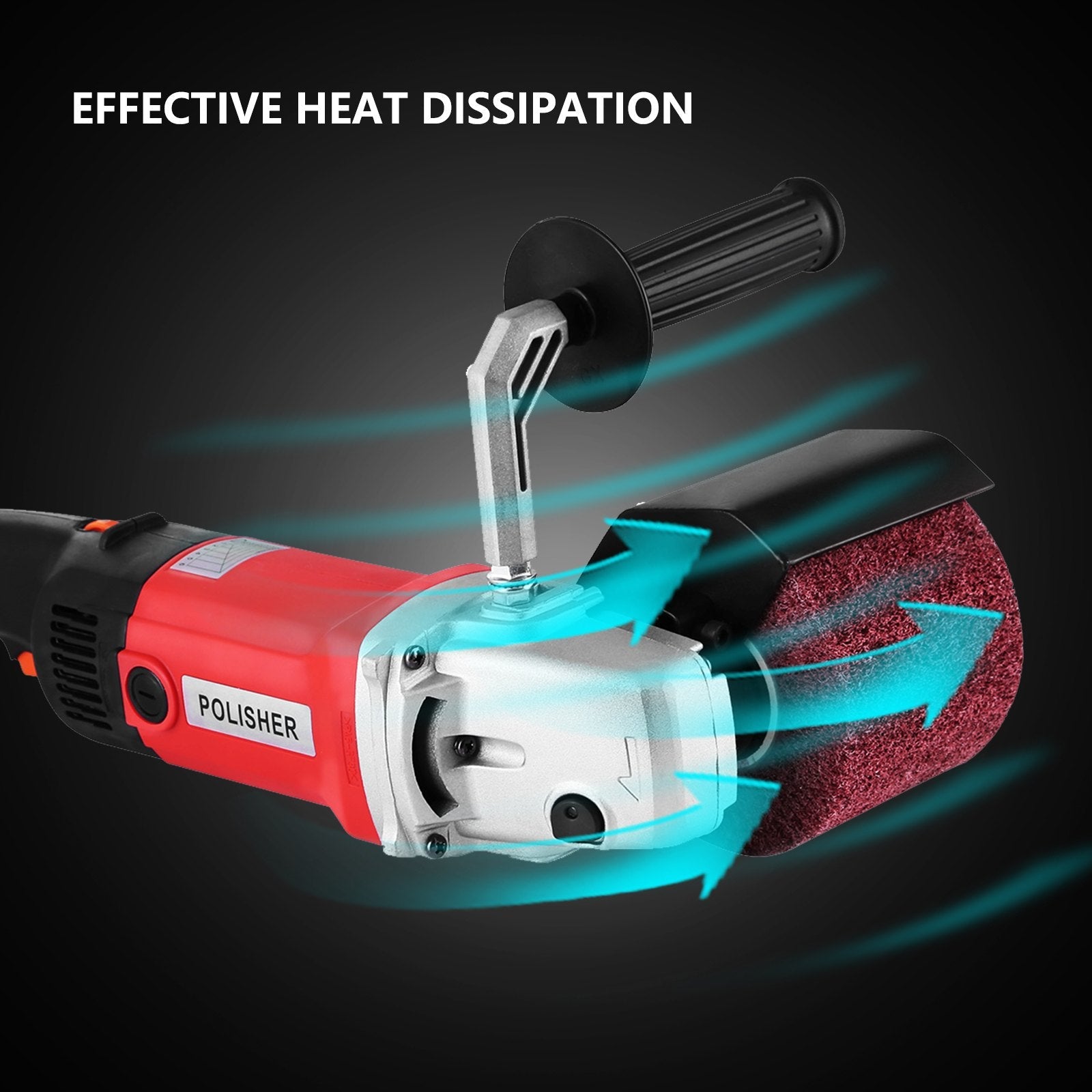 VEVOR 1200W Burnishing Polishing Machine 500-3000 RPM Handle Polishing Machine 110V Wheel Polisher Sander Wire Drawing Machine with 1 Wheel (1200W) 