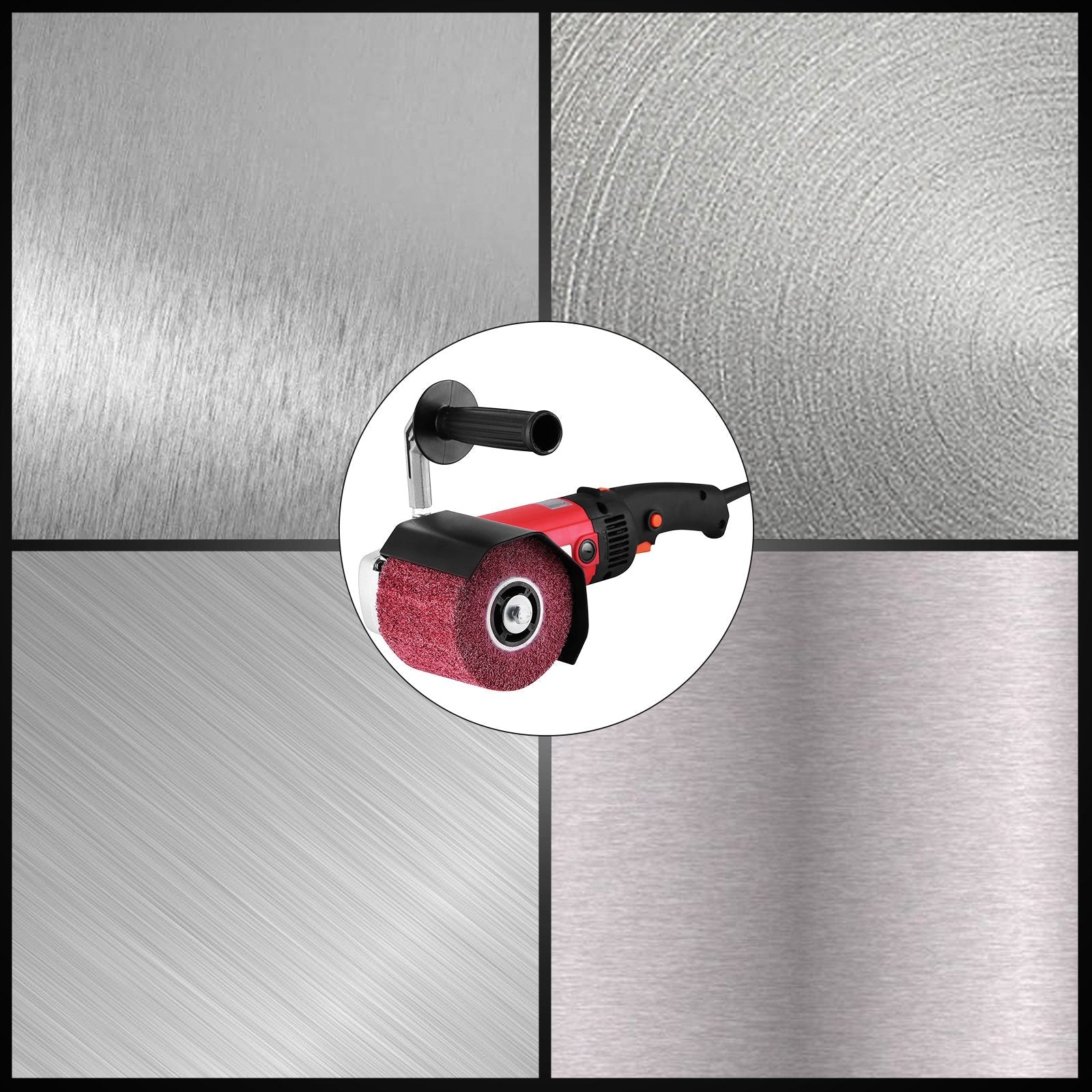 VEVOR 1200W Burnishing Polishing Machine 500-3000 RPM Handle Polishing Machine 110V Wheel Polisher Sander Wire Drawing Machine with 1 Wheel (1200W) 