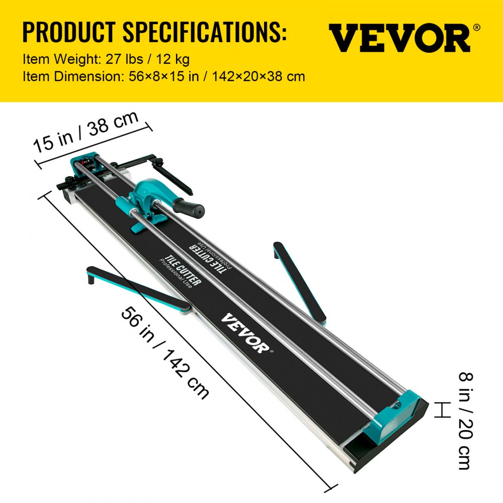 VEVOR Manual Tile Cutter 47 Inch Tile Cutter Machine for Large Tiles Handyman Ceramic Adjustable Professional Manual Tile Cutter Hand Tool (47 Inch) 