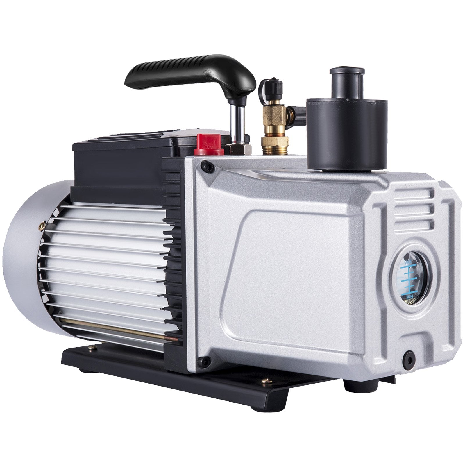 VEVOR Vacuum Pump 12CFM 1 HP Single Stage Air Conditioning Vacuum Pump 110V 5PA Ultimate Vacuum Refrigerant HVAC Air Tool Rotary Vane Vacuum Pump for Automobile Vacuum Evacuation (1-Stage, 12CFM) 