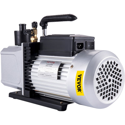 VEVOR Vacuum Pump 12CFM 1 HP Single Stage Air Conditioning Vacuum Pump 110V 5PA Ultimate Vacuum Refrigerant HVAC Air Tool Rotary Vane Vacuum Pump for Automobile Vacuum Evacuation (1-Stage, 12CFM) 
