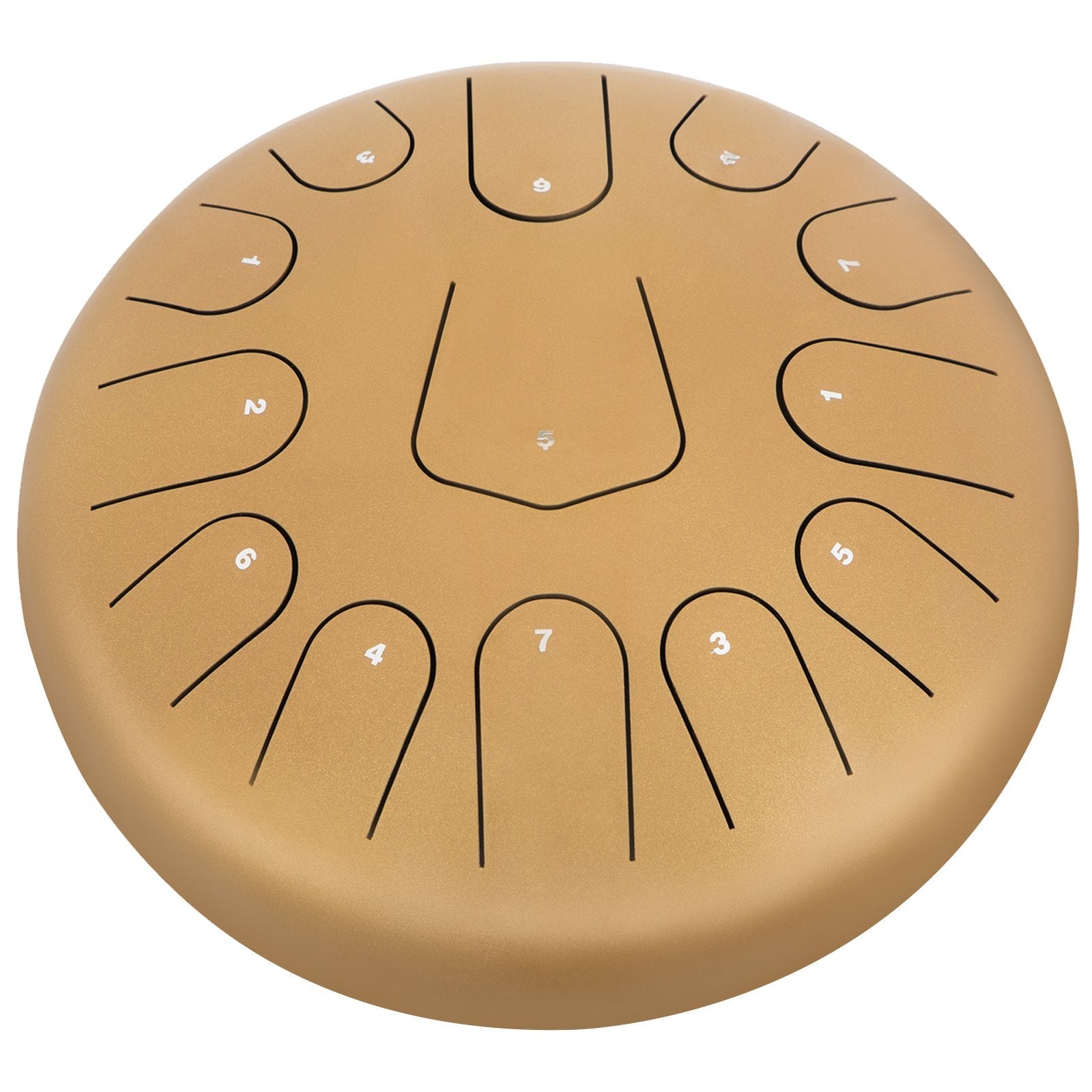 VEVOR Steel Drum 13 Notes Percussion Instrument 12 Inches Tongue Drum, Steel Tongue Drum, Steel Drums Instruments With Bag, Book, Mallets, Mallet Bracket, Hang Pan Drum Instrument, Golden 