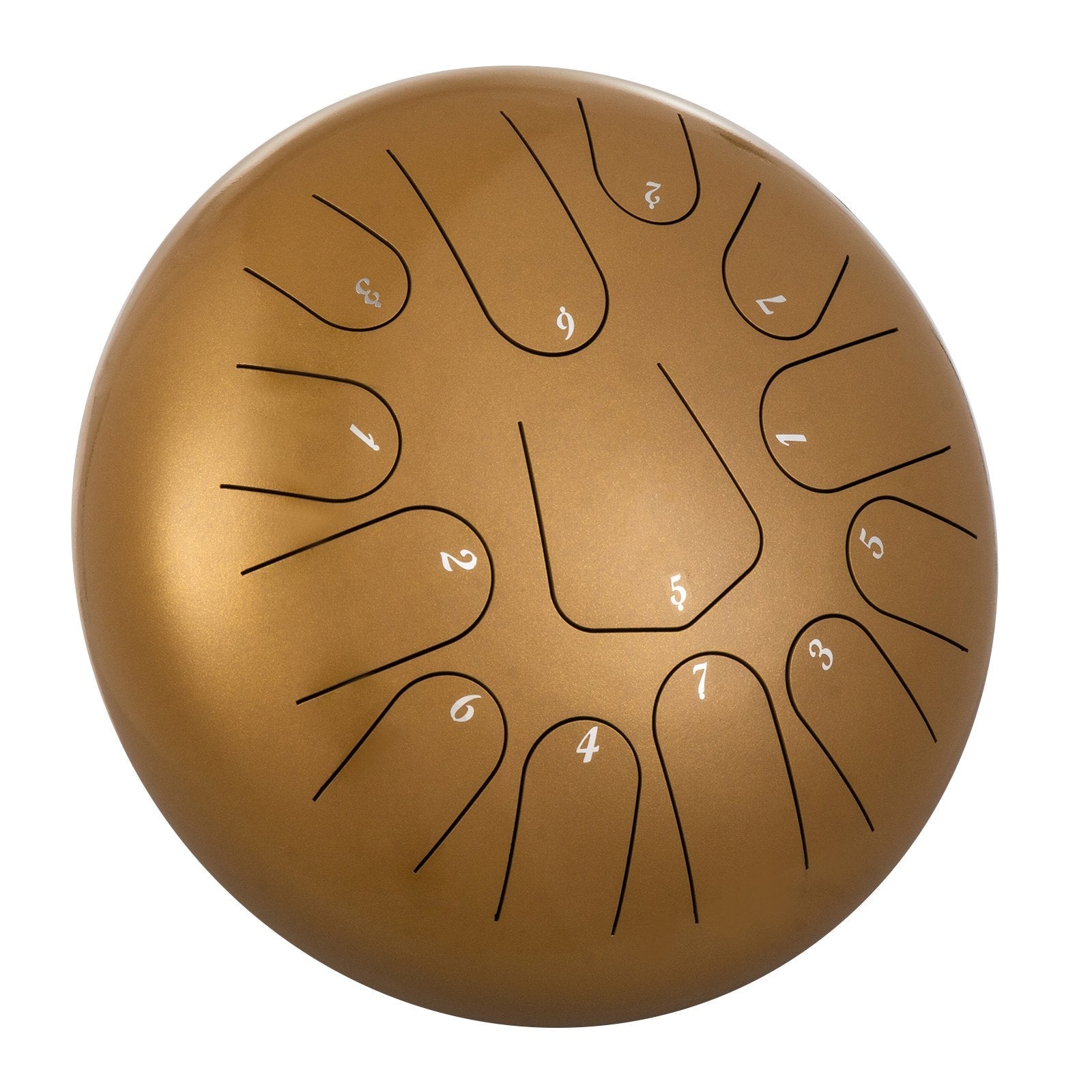 VEVOR Steel Drum 13 Notes Percussion Instrument 12 Inches Tongue Drum, Steel Tongue Drum, Steel Drums Instruments With Bag, Book, Mallets, Mallet Bracket, Hang Pan Drum Instrument, Golden 