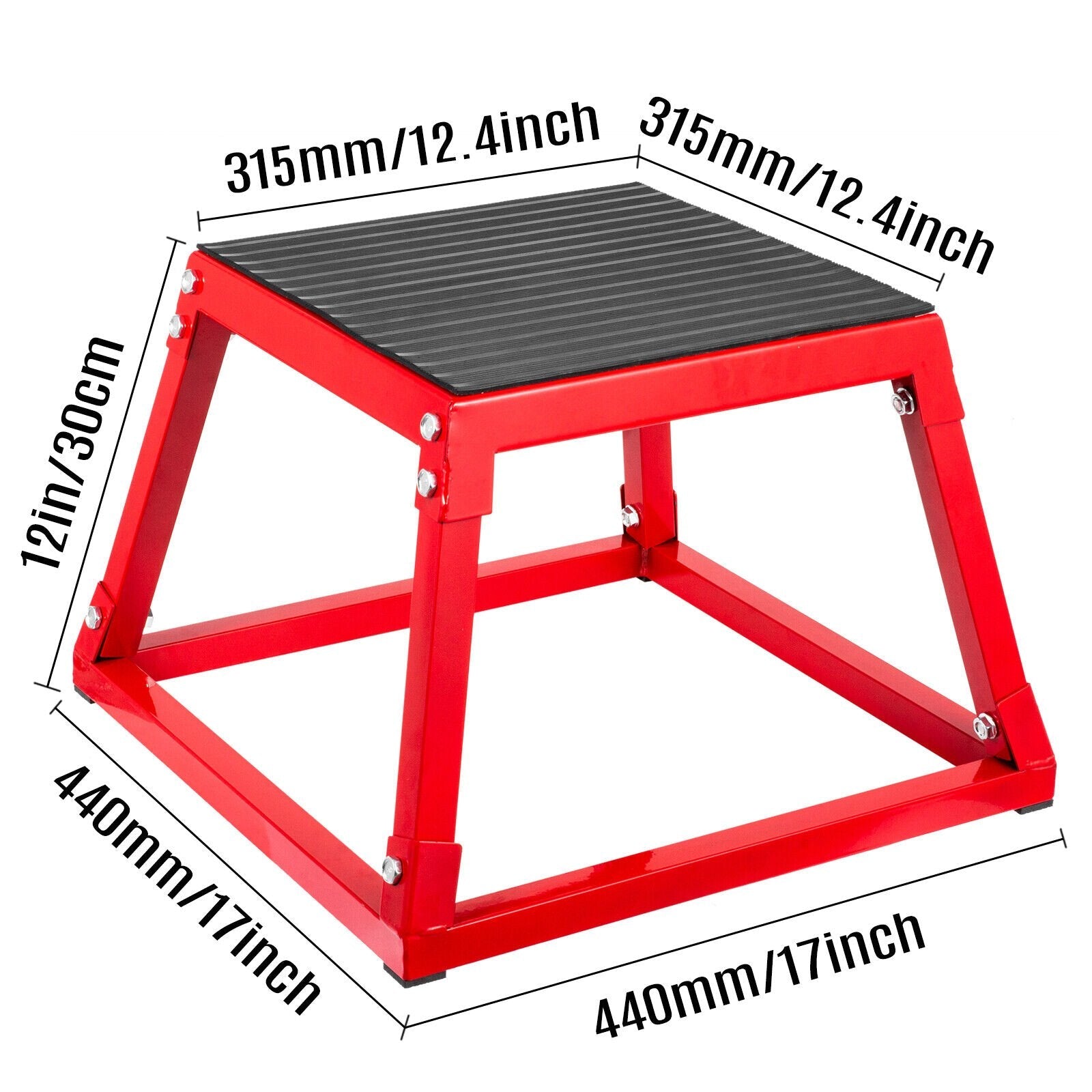 VEVOR Plyometric Box Set?12 Inch Plyometric Platform and Jumping Agility Box Set,Red Plyometric Platform ,for Jump Exercise Fit Training & Crossfit & Conditioning 