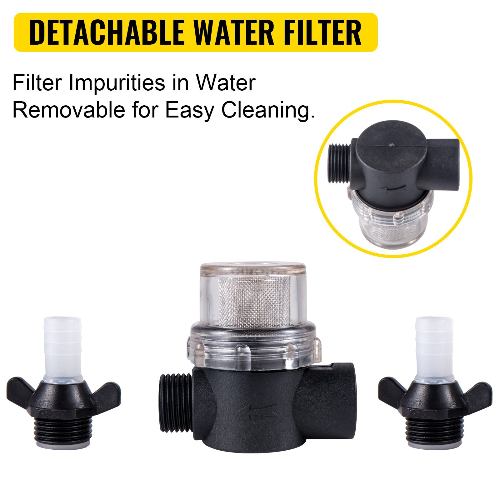 VEVOR RV Water Pump 5.3 GPM 5.5 Gallons Per Minute 12V Water Pump Automatic 70 PSI Diaphragm Pump with 25 Foot Coiled Hose Washdown Pumps for Boats Caravan Rv Marine Yacht 