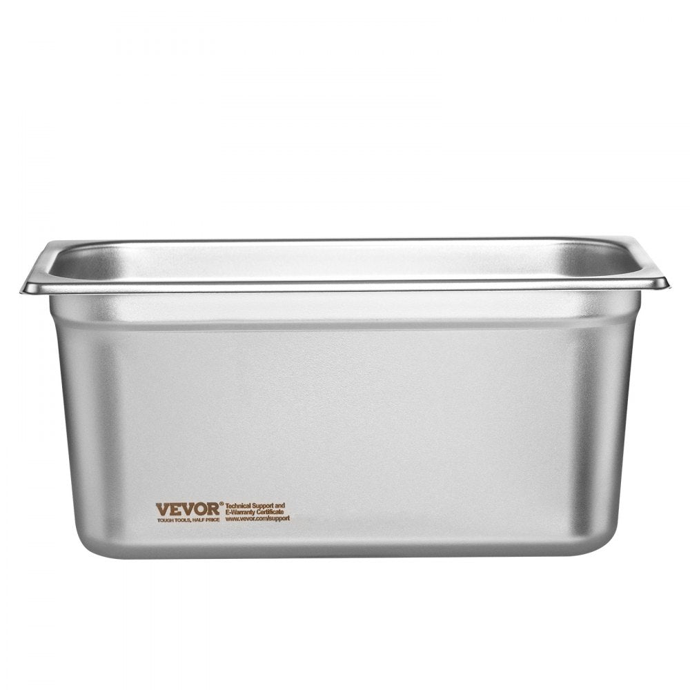 VEVOR 8 Pack Hotel Pans, 1/3 Size Anti-Jam Steam Pan with Lid, 0.8mm Thick Stainless Steel Steam Table Pan, 6-Inch Deep Commercial Table Pan, Catering Storage Food Pan, for Industrial & Scientific 
