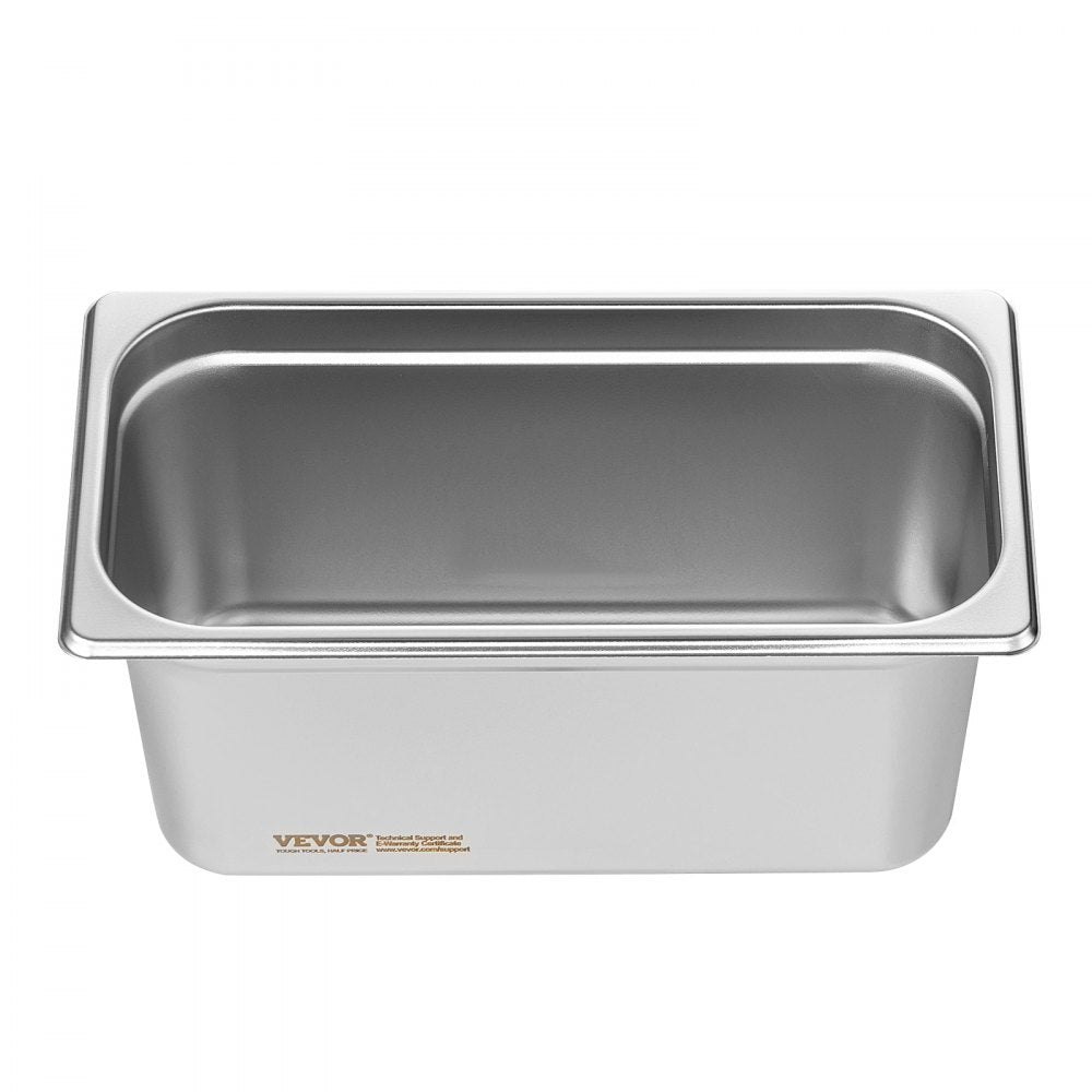VEVOR 8 Pack Hotel Pans, 1/3 Size Anti-Jam Steam Pan with Lid, 0.8mm Thick Stainless Steel Steam Table Pan, 6-Inch Deep Commercial Table Pan, Catering Storage Food Pan, for Industrial & Scientific 