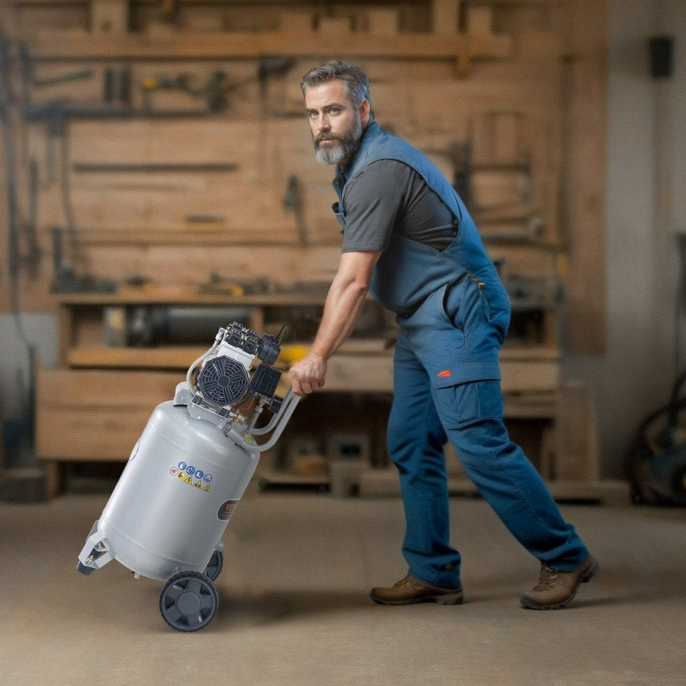 VEVOR 13 Gallon Air Compressor, 2HP 4.6 SCFM@90PSI Oil Free Air Compressor Tank with 125PSI Max Pressure, 66dB Ultra Quiet Compressor for Tire Inflation, Auto Repair, Spray Painting, Woodwork Nailing 