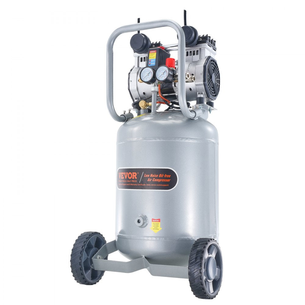 VEVOR 13 Gallon Air Compressor, 2HP 4.6 SCFM@90PSI Oil Free Air Compressor Tank with 125PSI Max Pressure, 66dB Ultra Quiet Compressor for Tire Inflation, Auto Repair, Spray Painting, Woodwork Nailing 