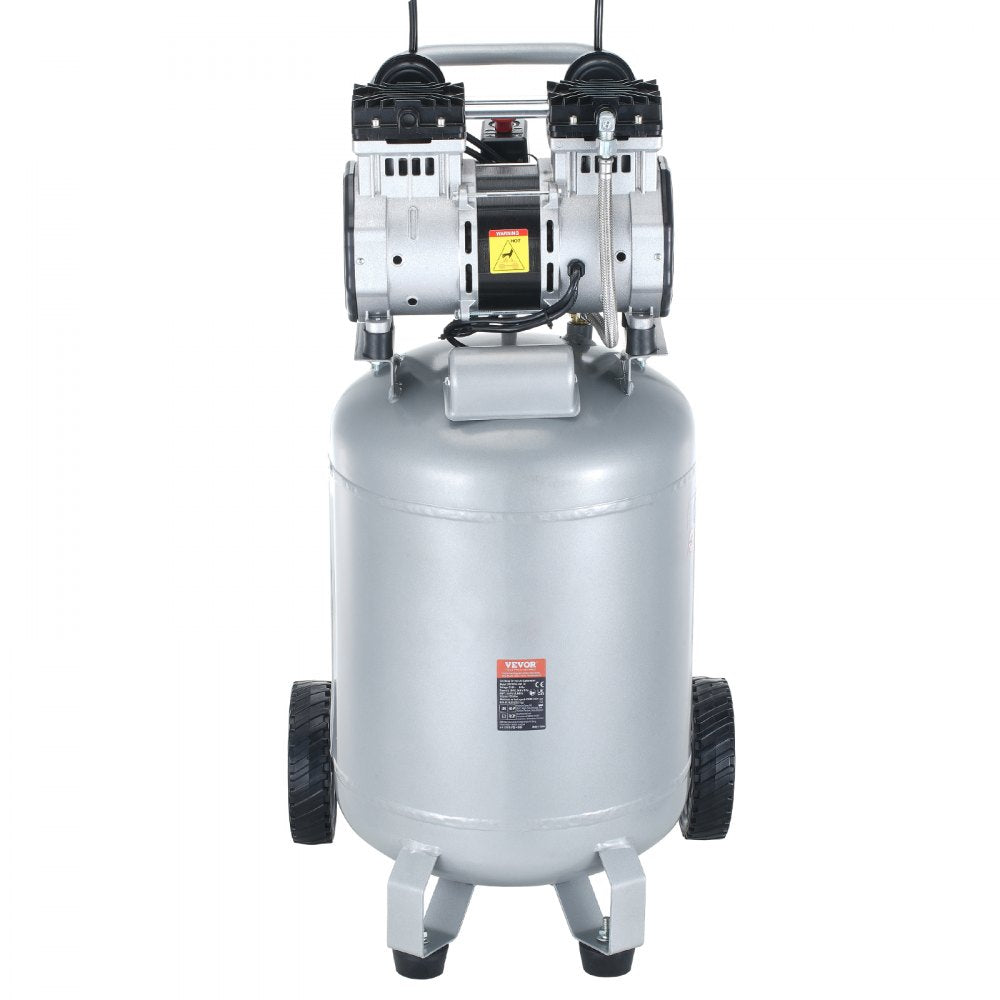 VEVOR 13 Gallon Air Compressor, 2HP 4.6 SCFM@90PSI Oil Free Air Compressor Tank with 125PSI Max Pressure, 66dB Ultra Quiet Compressor for Tire Inflation, Auto Repair, Spray Painting, Woodwork Nailing 