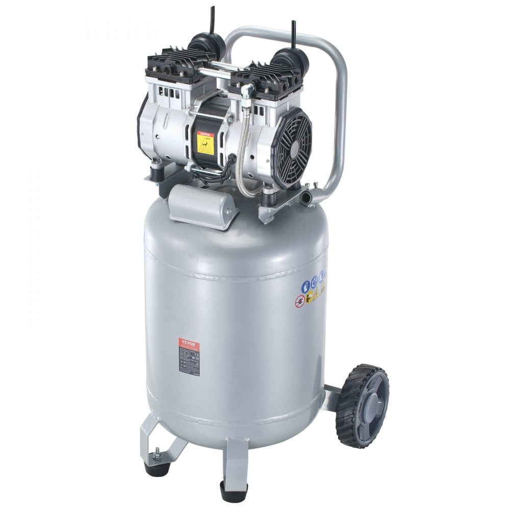 VEVOR 13 Gallon Air Compressor, 2HP 4.6 SCFM@90PSI Oil Free Air Compressor Tank with 125PSI Max Pressure, 66dB Ultra Quiet Compressor for Tire Inflation, Auto Repair, Spray Painting, Woodwork Nailing 
