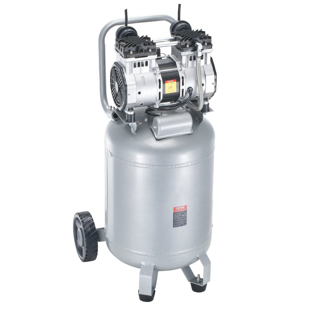 VEVOR 13 Gallon Air Compressor, 2HP 4.6 SCFM@90PSI Oil Free Air Compressor Tank with 125PSI Max Pressure, 66dB Ultra Quiet Compressor for Tire Inflation, Auto Repair, Spray Painting, Woodwork Nailing 